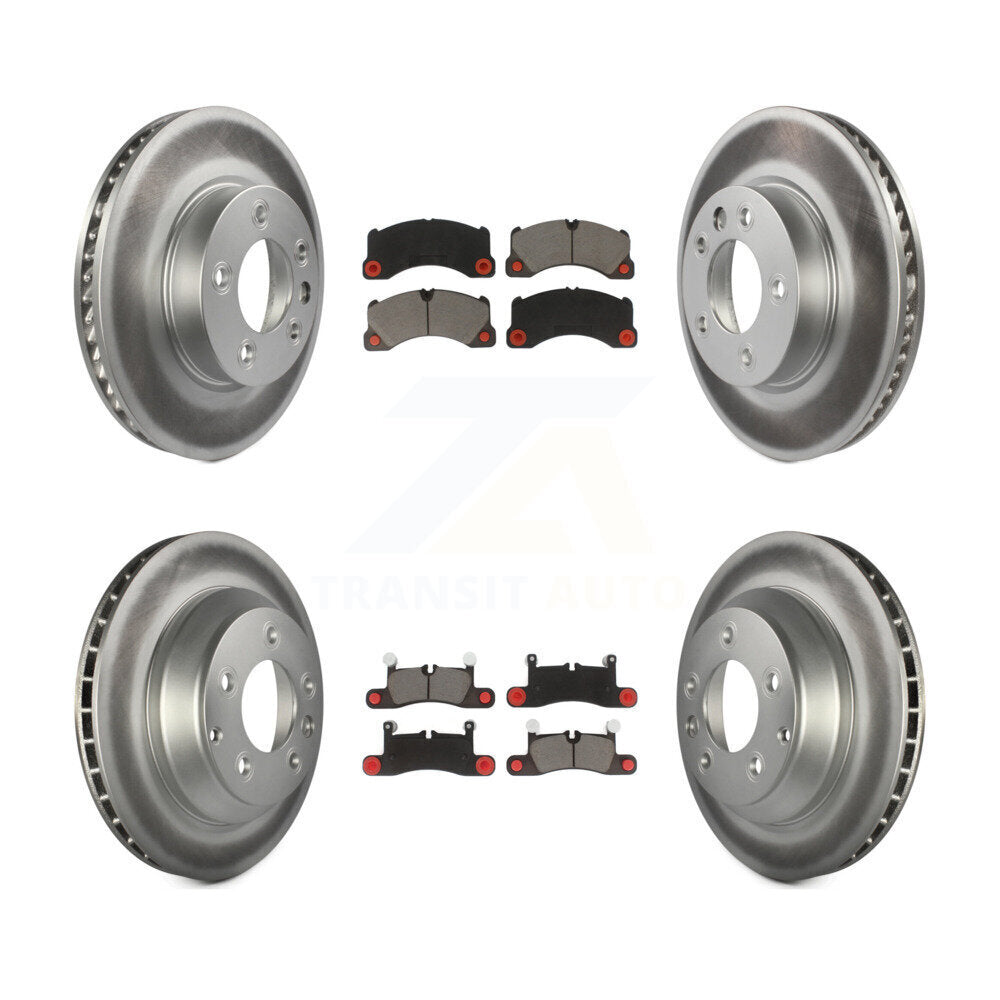 Front Rear Coated Brake Rotor Ceramic Pad Kit (6Pc) For 16-17 Volkswagen Touareg