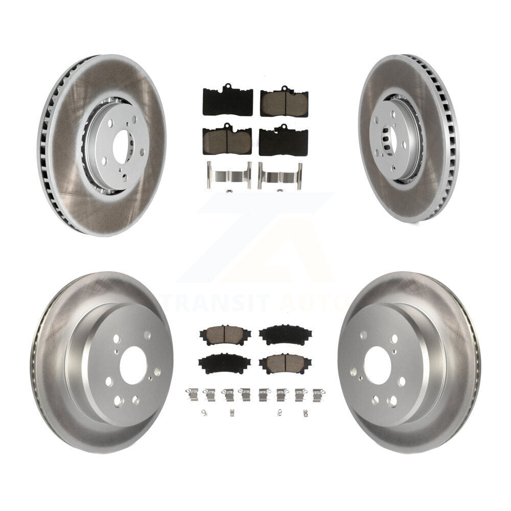 Front Rear Coated Brake Rotor Ceramic Pad Kit (6Pc) For Lexus IS200t IS300 IS350