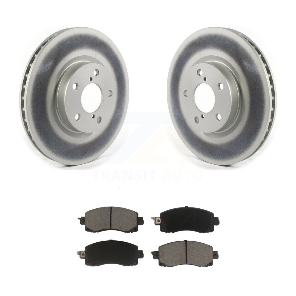 Front Coated Disc Brake Rotors And Ceramic Pads Kit For Subaru Impreza