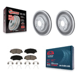 Front Coated Disc Brake Rotors And Ceramic Pads Kit For Honda Civic