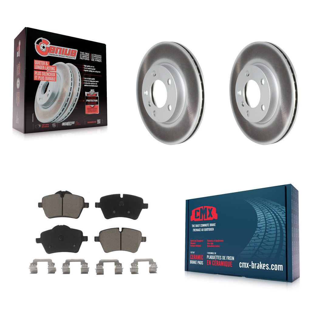 Front Coated Disc Brake Rotor Ceramic Pad Kit For Mini Cooper Countryman Paceman