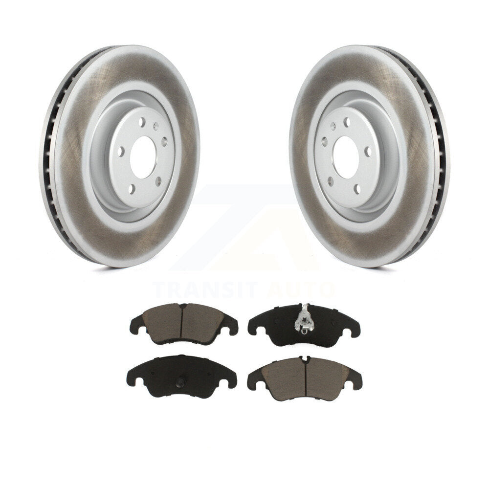 Front Coated Disc Brake Rotors And Ceramic Pads Kit For Audi A6