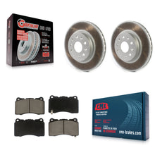 Charger l'image dans la galerie, Front Coated Brake Rotor &amp; Ceramic Pad Kit For Chevrolet Camaro Cadillac CTS CT6