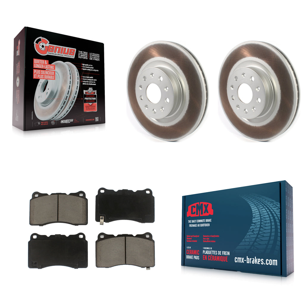 Front Coated Brake Rotor & Ceramic Pad Kit For Cadillac CTS CT6 Chevrolet Camaro