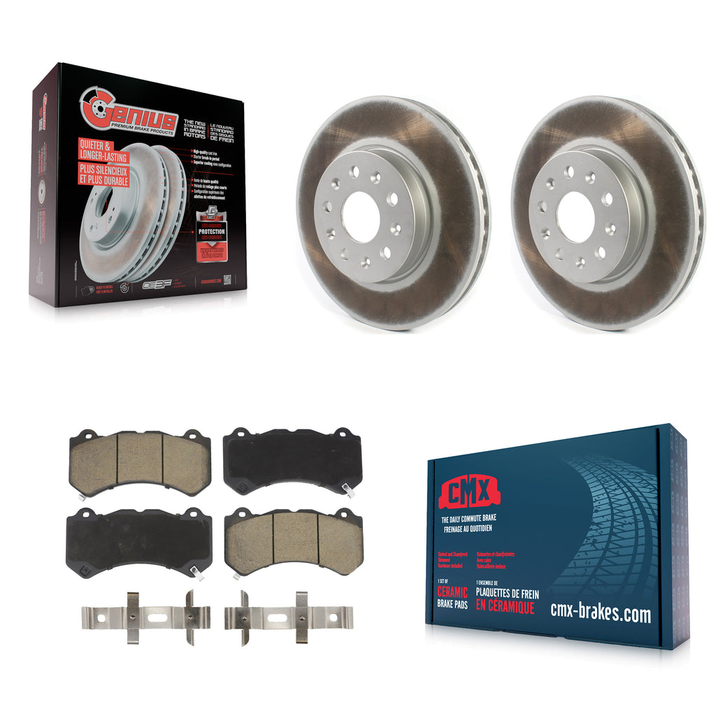Front Coat Disc Brake Rotor Ceramic Pad Kit For 2019-2020 Chevrolet Camaro LT/LS