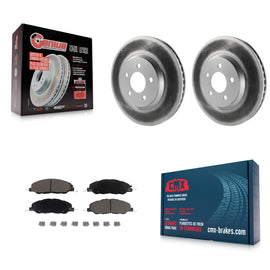 Front Coated Disc Brake Rotors And Ceramic Pads Kit For Ford Mustang