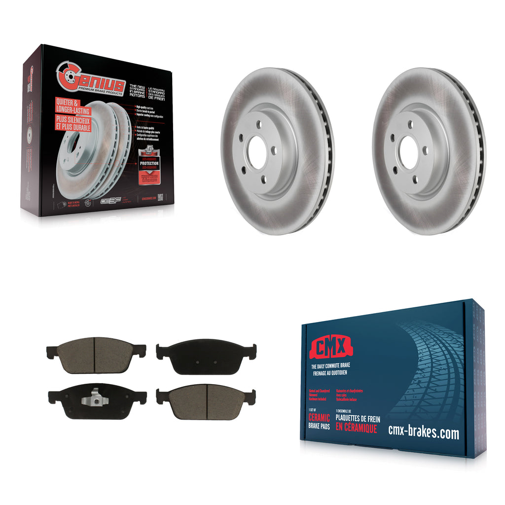 Front Coated Disc Brake Rotors And Ceramic Pads Kit For Ford Transit Connect