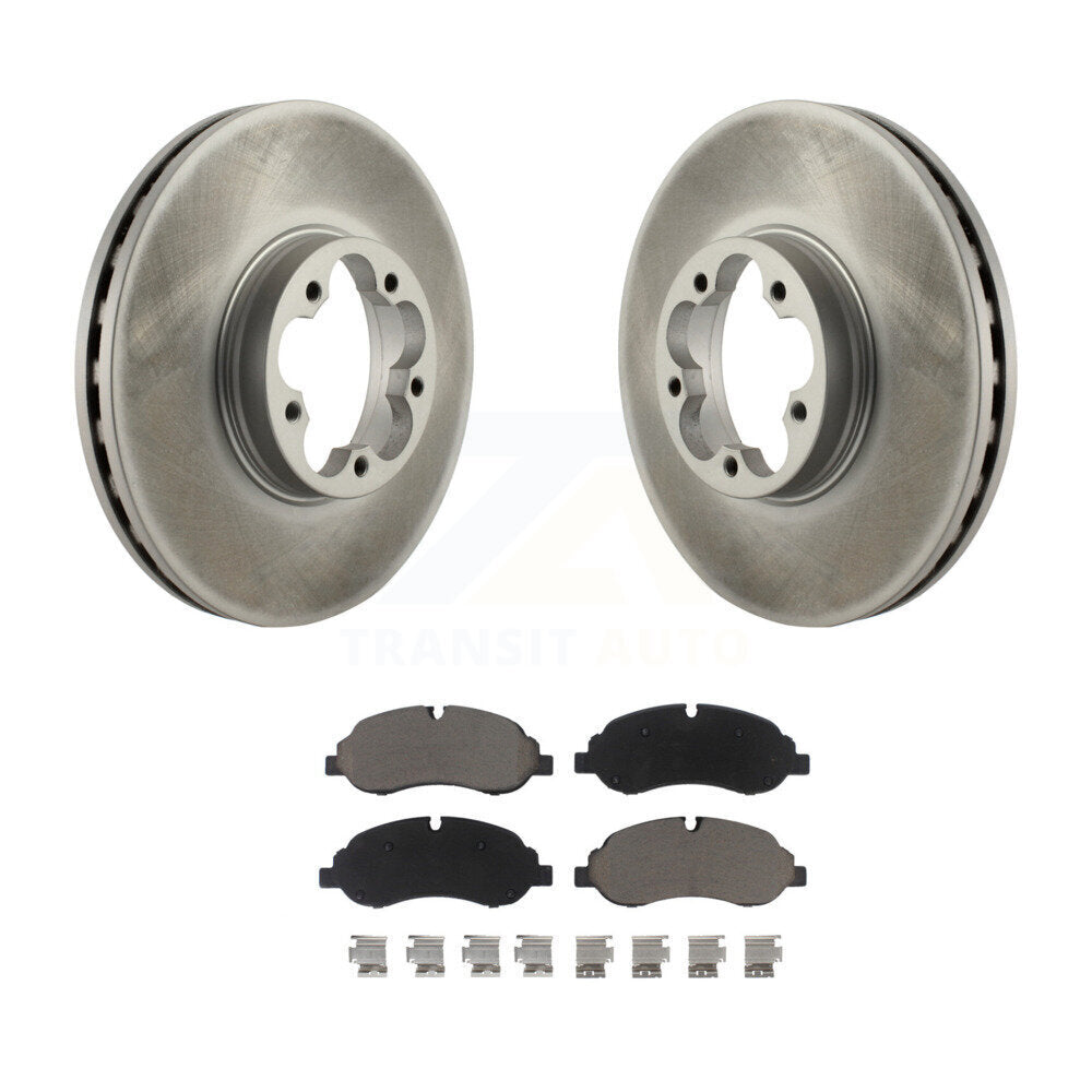 Front Coated Disc Brake Rotors And Ceramic Pads Kit For Ford Transit-350 HD