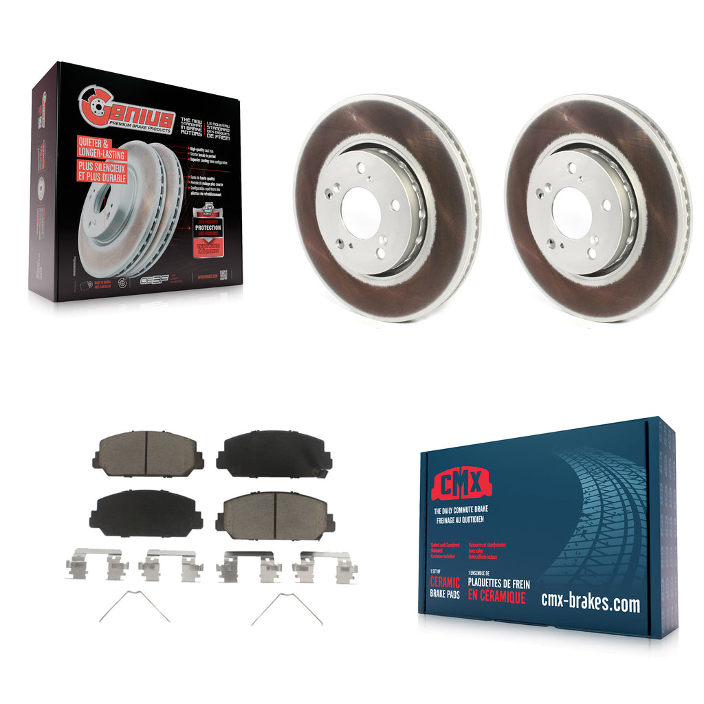 Front Coated Disc Brake Rotors And Ceramic Pads Kit For Acura RLX