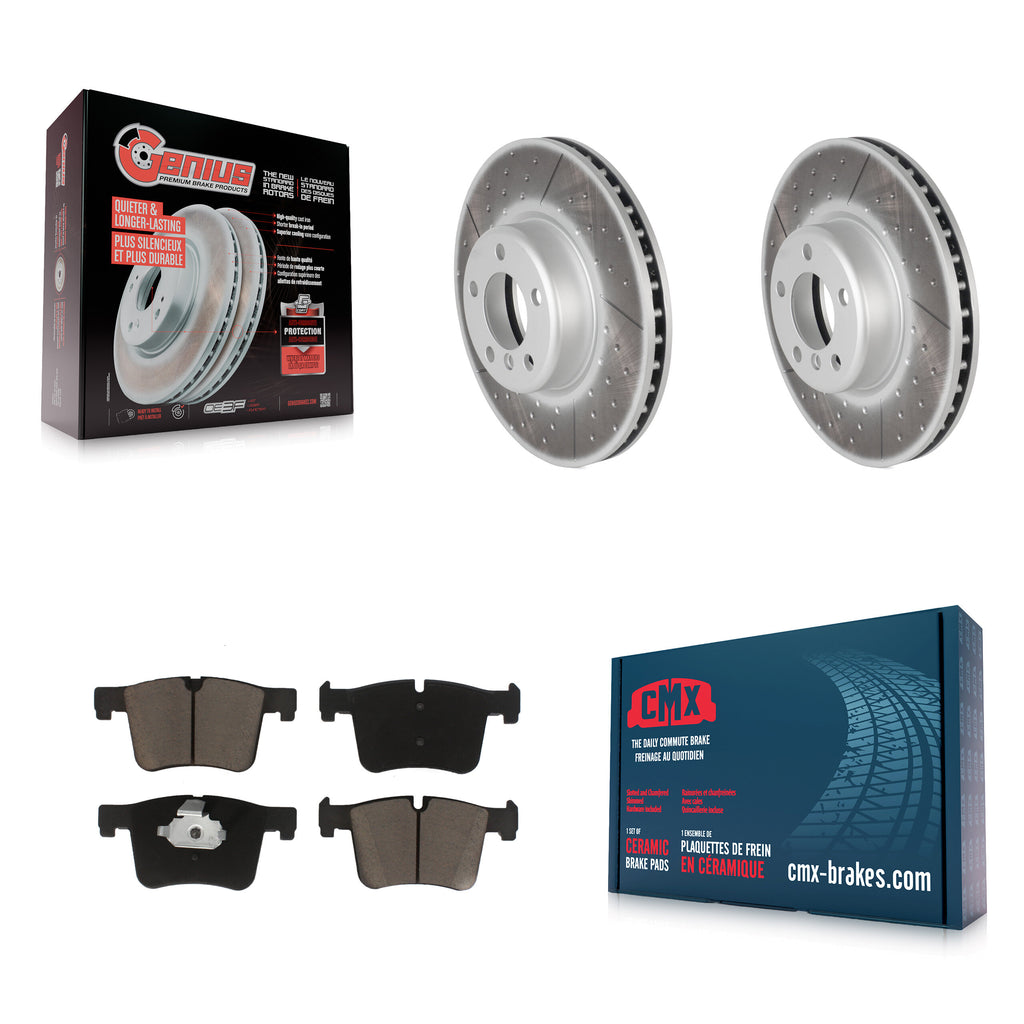 Front Coated Brake Rotor & Ceramic Pad Kit For BMW 335i xDrive 435i 328i GT 328d