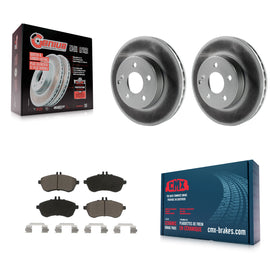 Front Coated Disc Brake Rotor & Ceramic Pad Kit For Mercedes-Benz C300 C250 C230