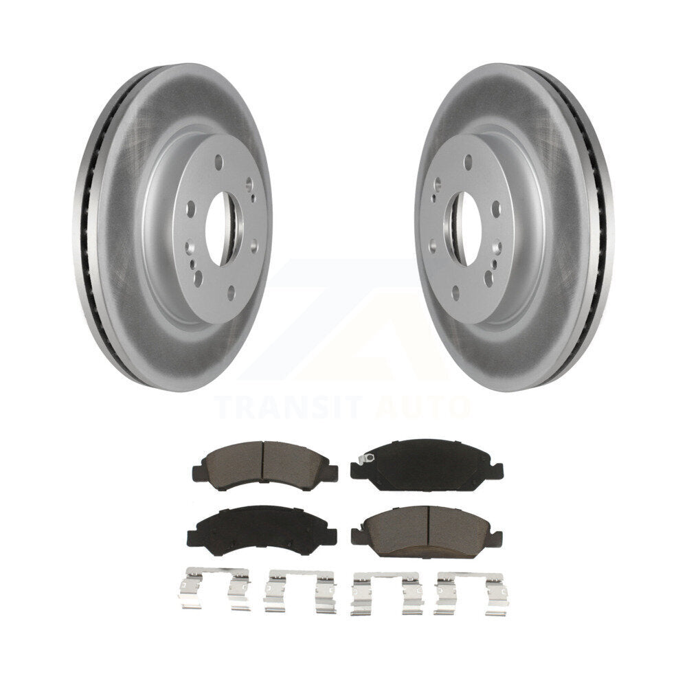 Front Coated Disc Brake Rotors & Ceramic Pad Kit For Chevrolet Silverado 1500 LD