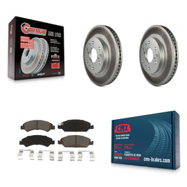 Front Coated Brake Rotor Ceramic Pad Kit For Chevrolet Silverado 1500 GMC Sierra
