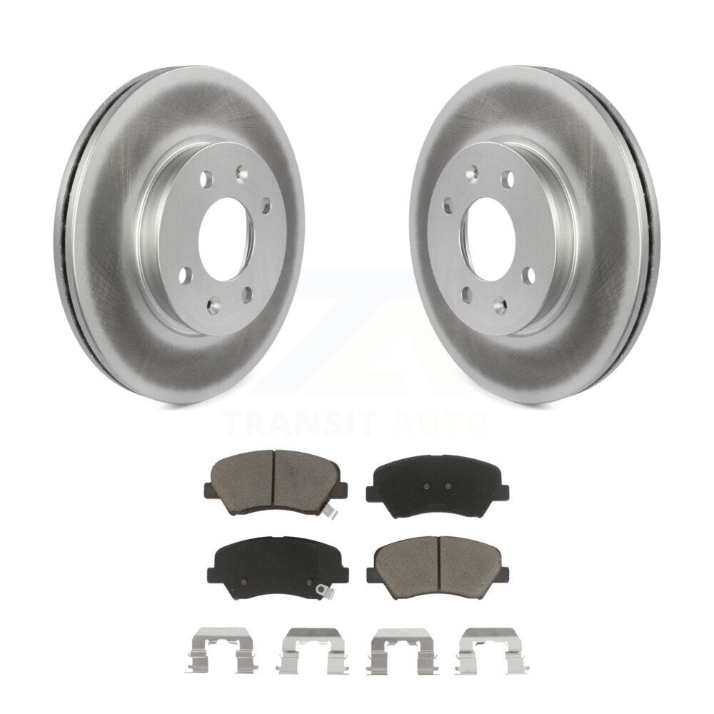 Front Coated Disc Brake Rotors And Ceramic Pads Kit For Hyundai Accent Kia Rio