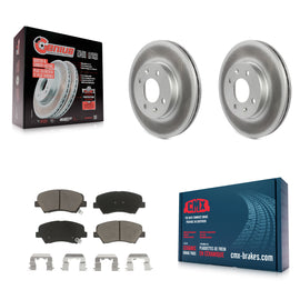 Front Coated Disc Brake Rotors And Ceramic Pads Kit For Hyundai Accent Kia Rio