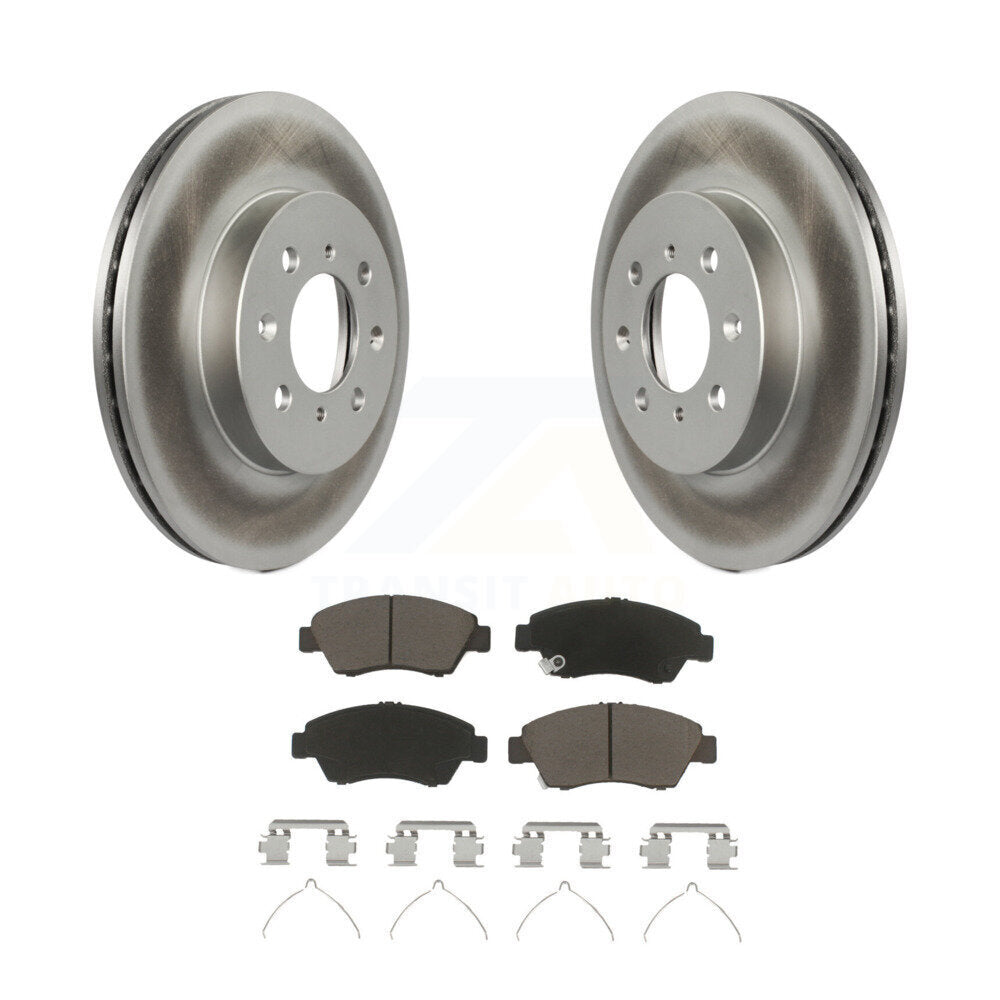 Front Coated Disc Brake Rotors And Ceramic Pads Kit For Honda Civic Fit del Sol