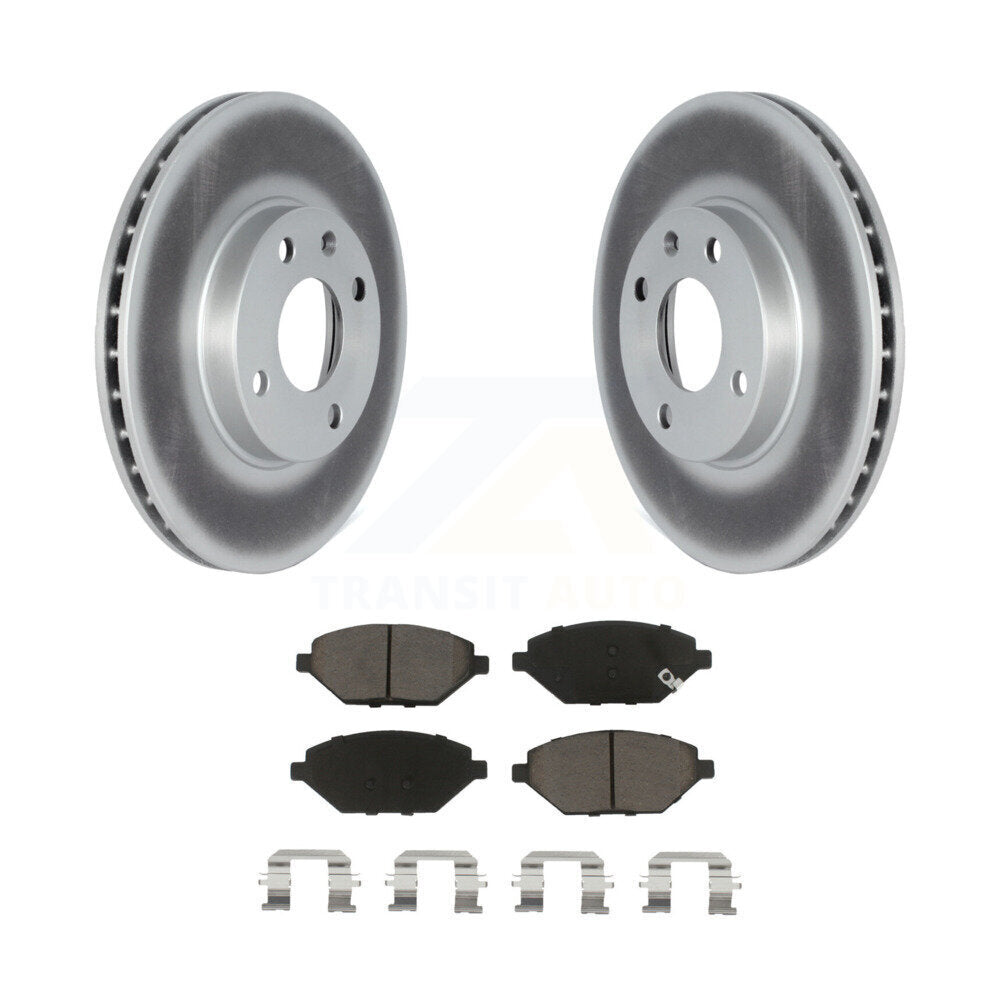 Front Coated Disc Brake Rotors And Ceramic Pad Kit For 2016-2021 Chevrolet Spark