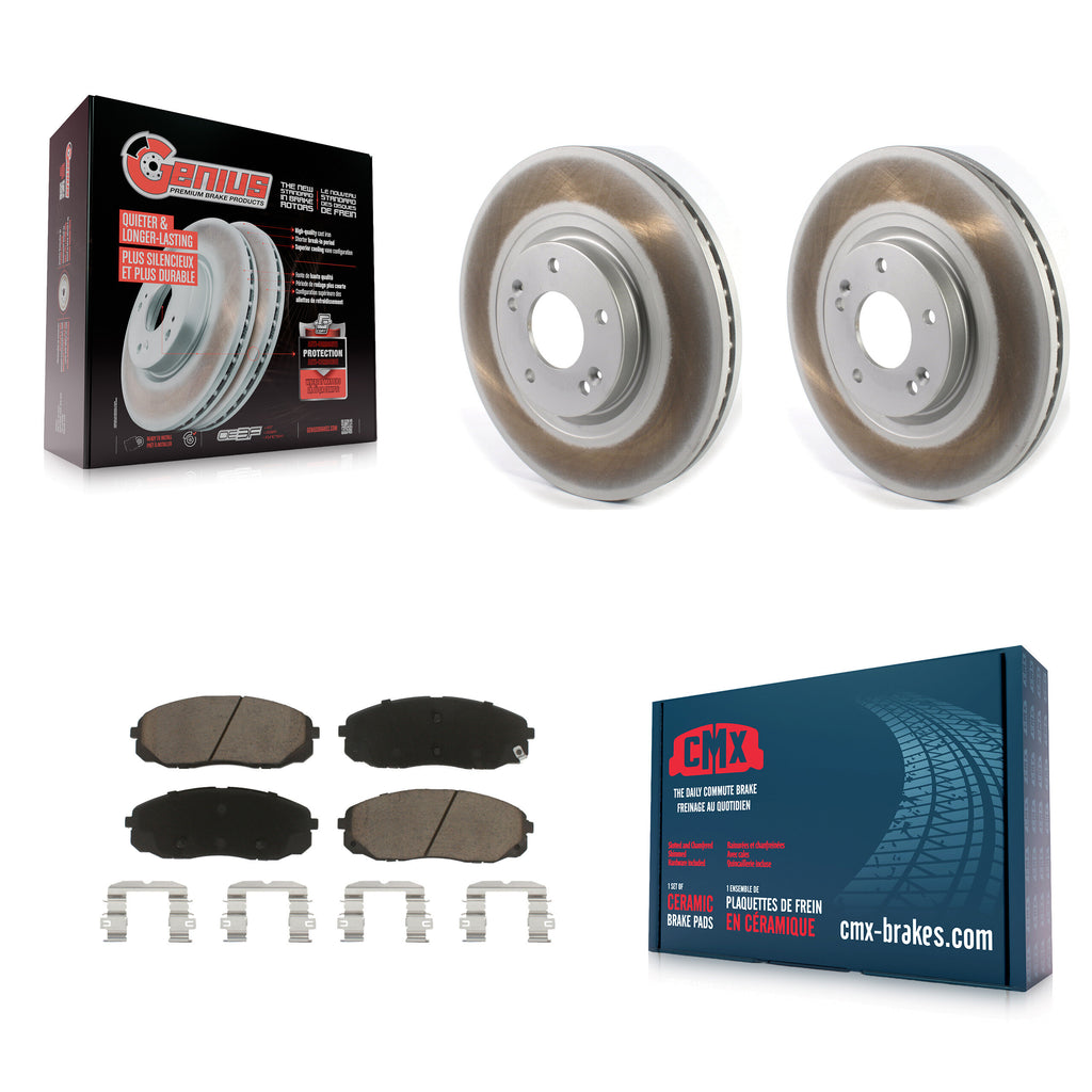 [Front] 2015-2020 Kia Sedona Premium Coated Rotors & Ceramic Pads Brake Kit For Max Braking