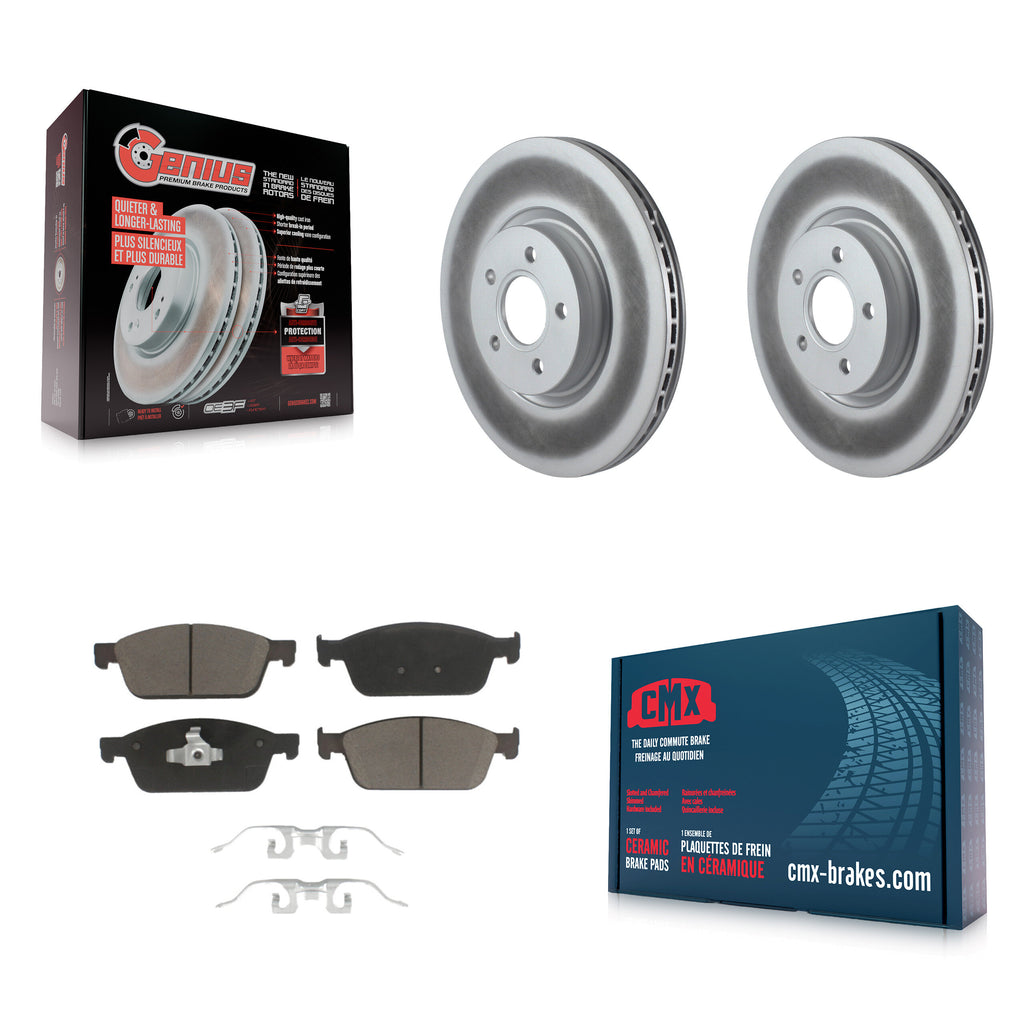 Front Coated Disc Brake Rotors And Ceramic Pads Kit For Ford Focus ST