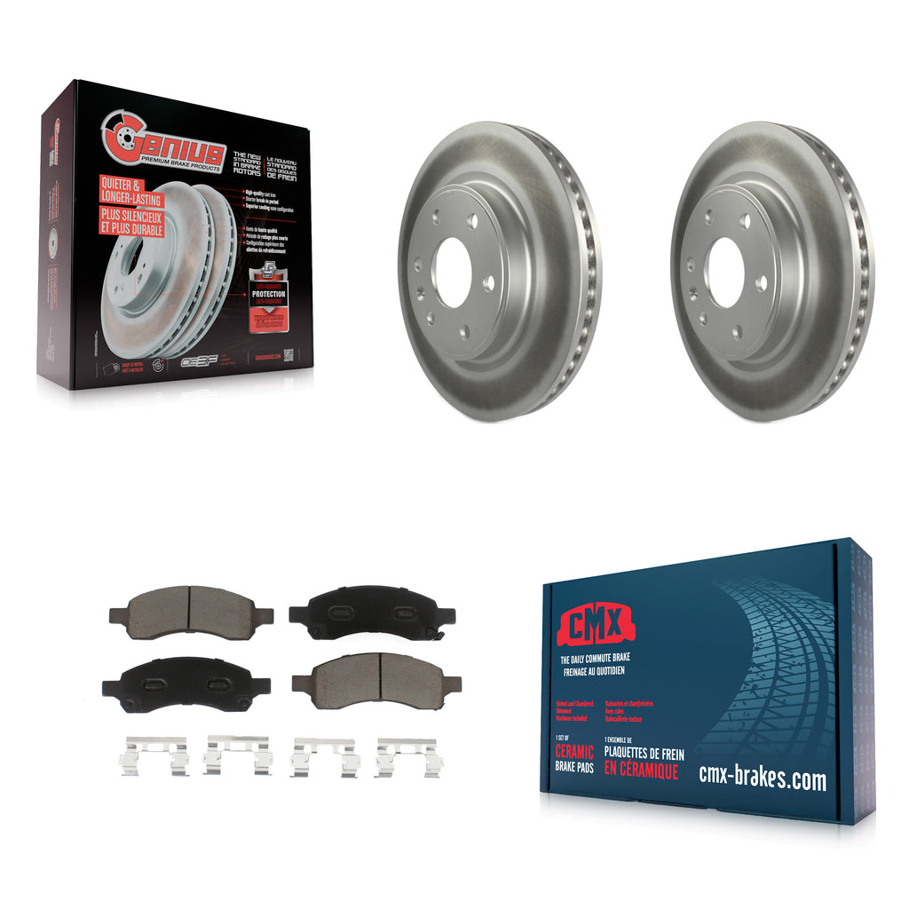 Front Coated Brake Rotor Ceramic Pad Kit For Chevrolet Traverse GMC Acadia Buick