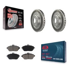 Front Coated Disc Brake Rotors & Ceramic Pad Kit For Mercedes-Benz GLA250 CLA250