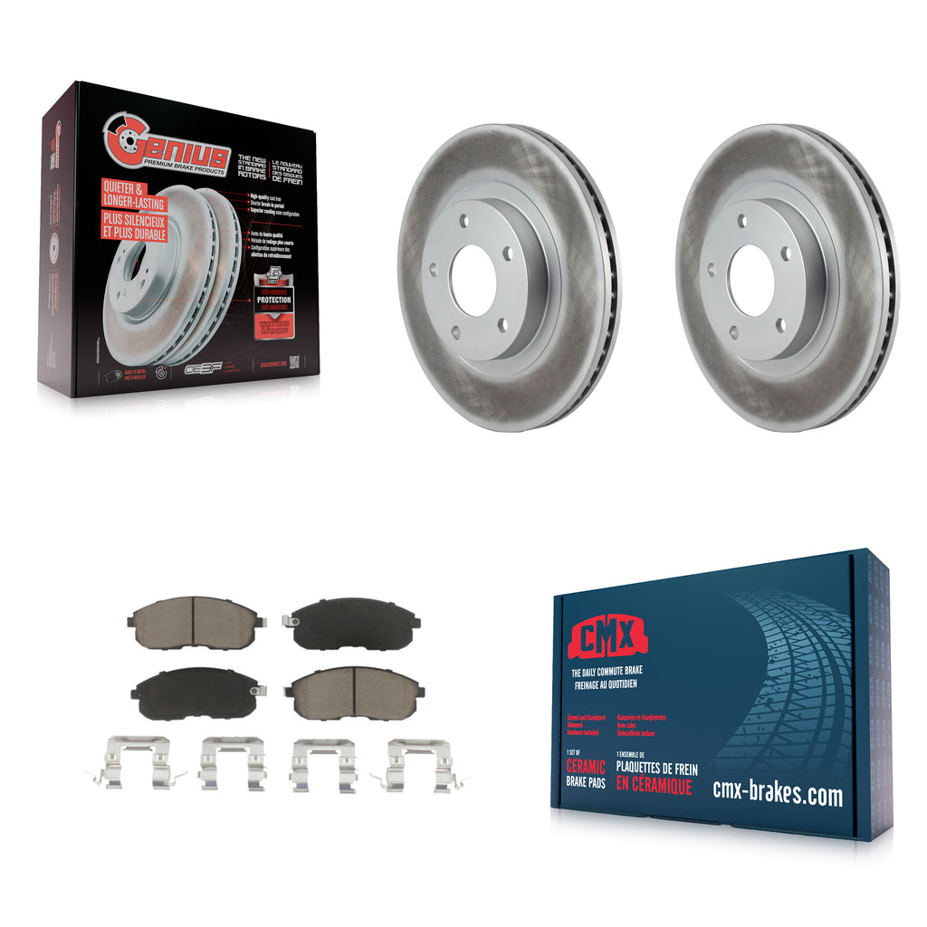 Front Coated Brake Rotor & Ceramic Pad Kit For Nissan Altima Maxima INFINITI I35