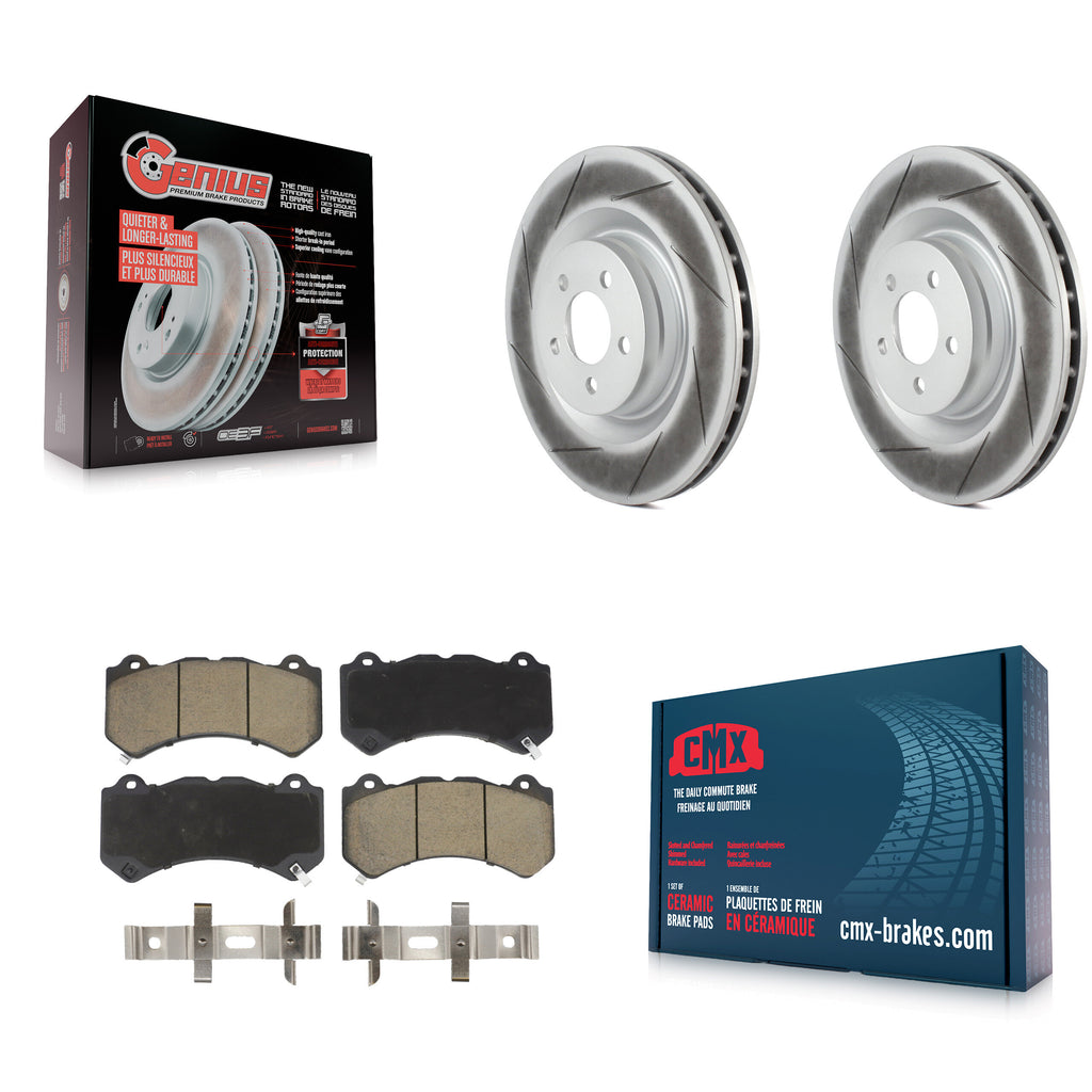 Front Coated Disc Brake Rotors And Ceramic Pads Kit For Dodge Challenger Charger