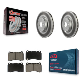 Front Coated Disc Brake Rotors And Ceramic Pads Kit For Subaru Impreza WRX STI