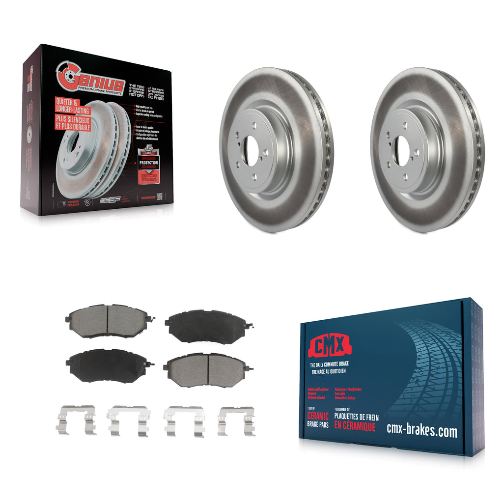 Front Coated Disc Brake Rotor Ceramic Pad Kit For Subaru Forester Outback Legacy