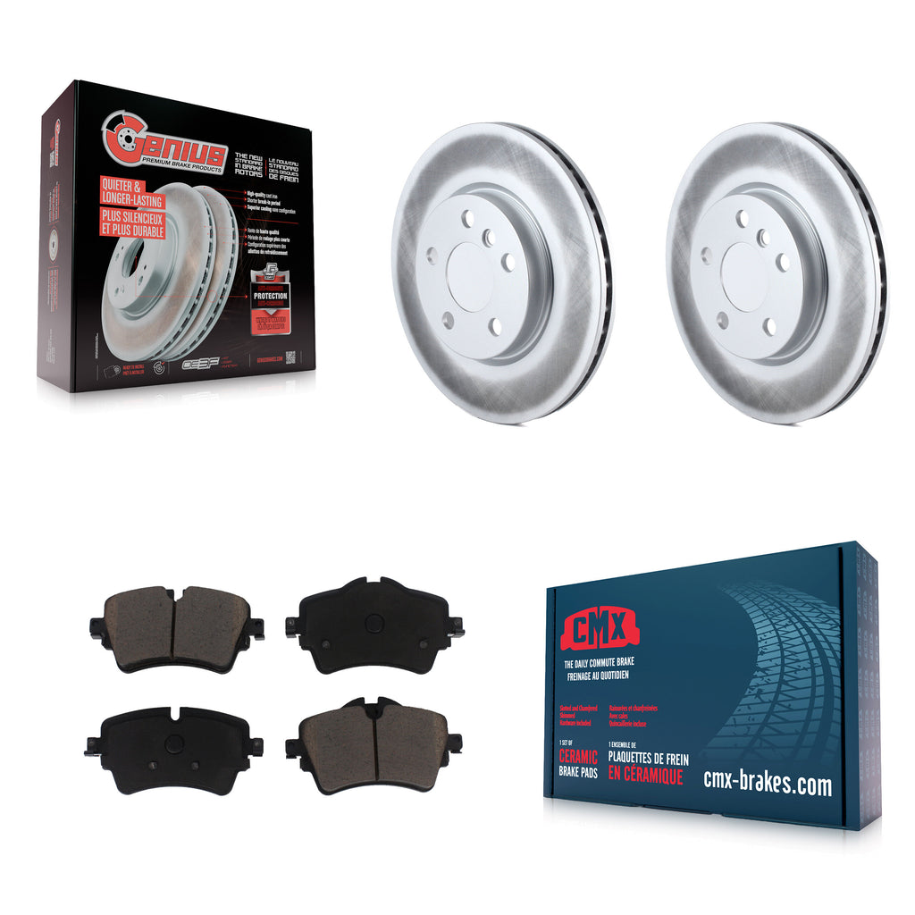 Front Coated Disc Brake Rotors And Ceramic Pads Kit For Mini Cooper Clubman