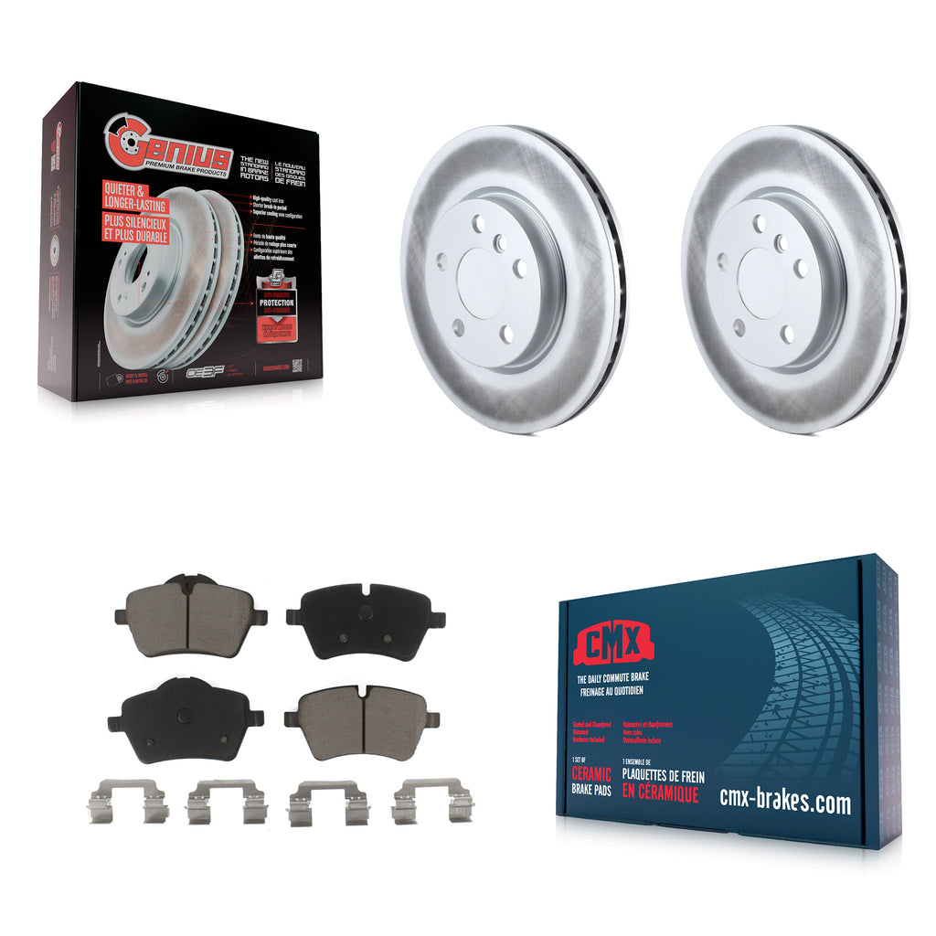 Front Coated Disc Brake Rotors And Ceramic Pads Kit For Mini Cooper