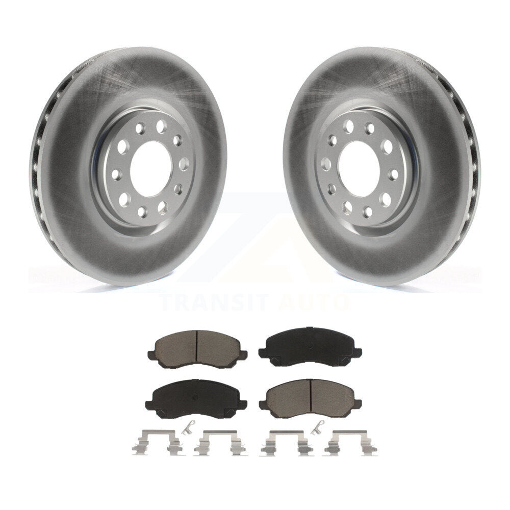 Front Coated Disc Brake Rotors And Ceramic Pads Kit For Jeep Compass