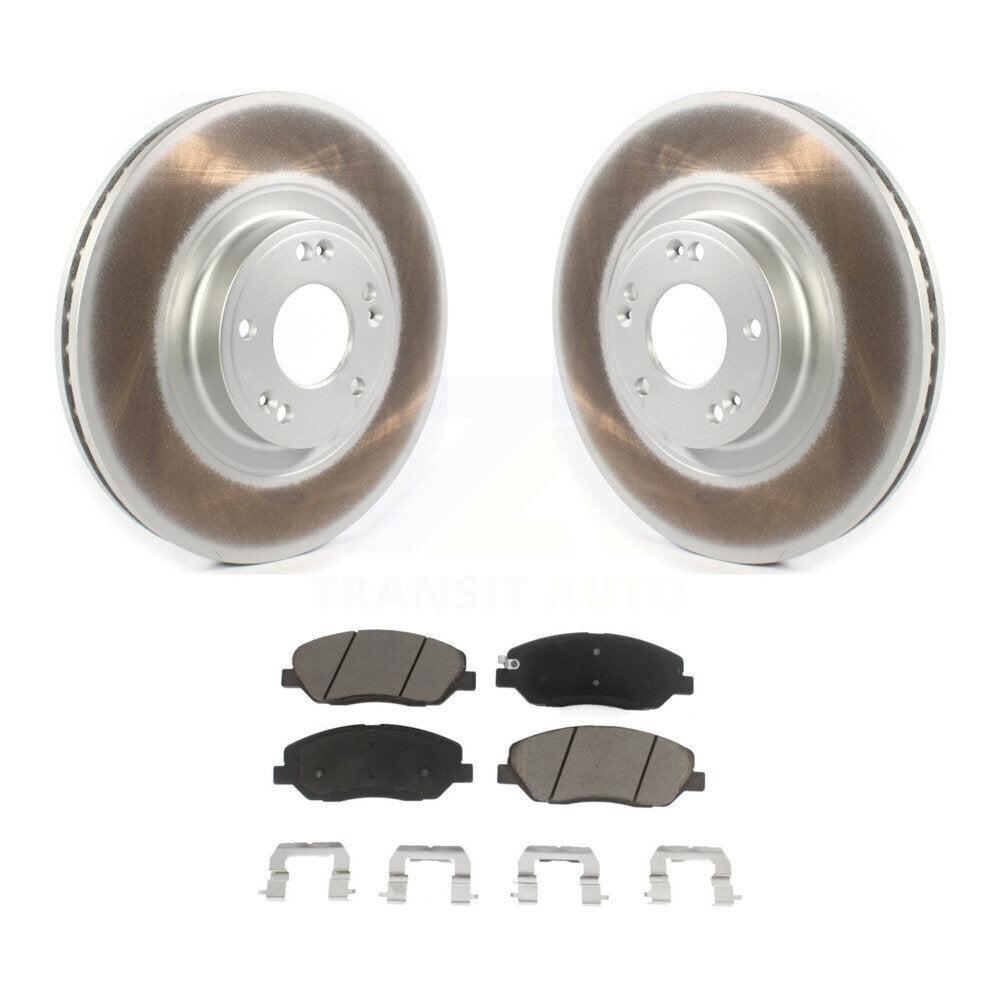 Front Coated Disc Brake Rotors And Ceramic Pad Kit For 2012 Hyundai Genesis 3.8L