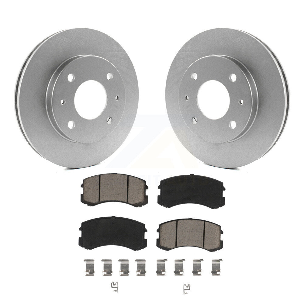 Front Coated Disc Brake Rotors And Ceramic Pads Kit For Mitsubishi Lancer