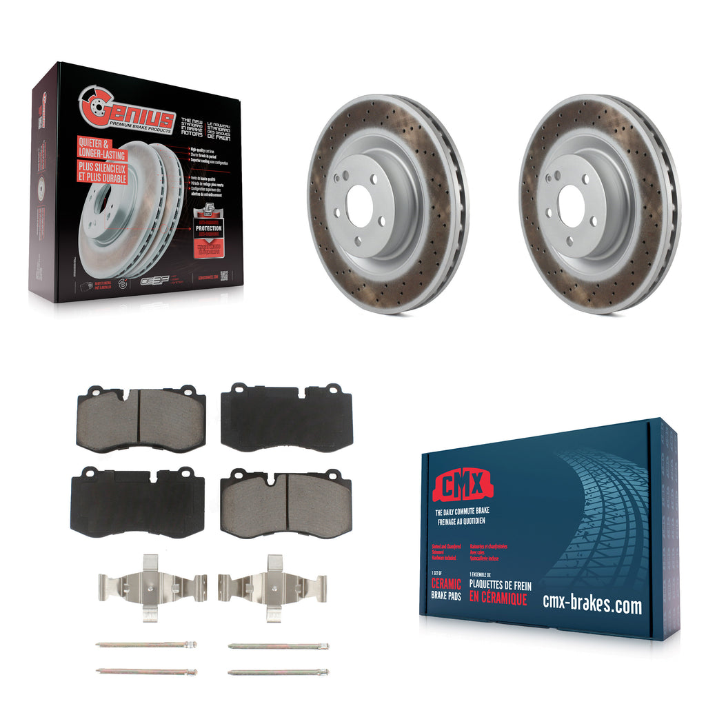 Front Coated Brake Rotor Ceramic Pad Kit For Mercedes-Benz S550 SL550 CL550 S600