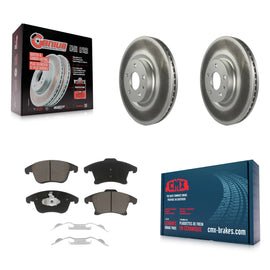 Front Coated Disc Brake Rotors And Ceramic Pads Kit For Ford Fusion Lincoln MKZ