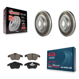 Front Coated Brake Rotor Ceramic Pad Kit For Volvo S60 XC70 S80 Land Rover Range