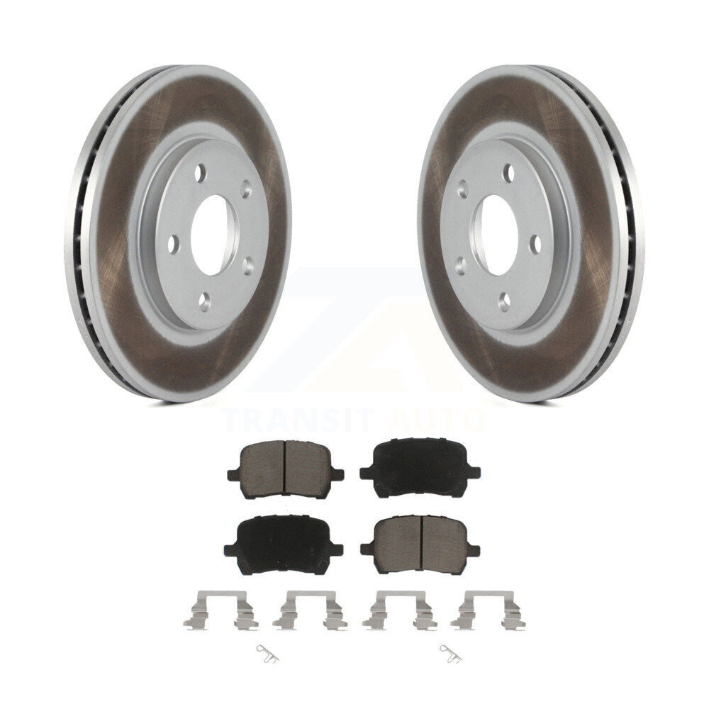 Front Coated Disc Brake Rotors & Ceramic Pad Kit For Chevrolet Malibu Pontiac G6