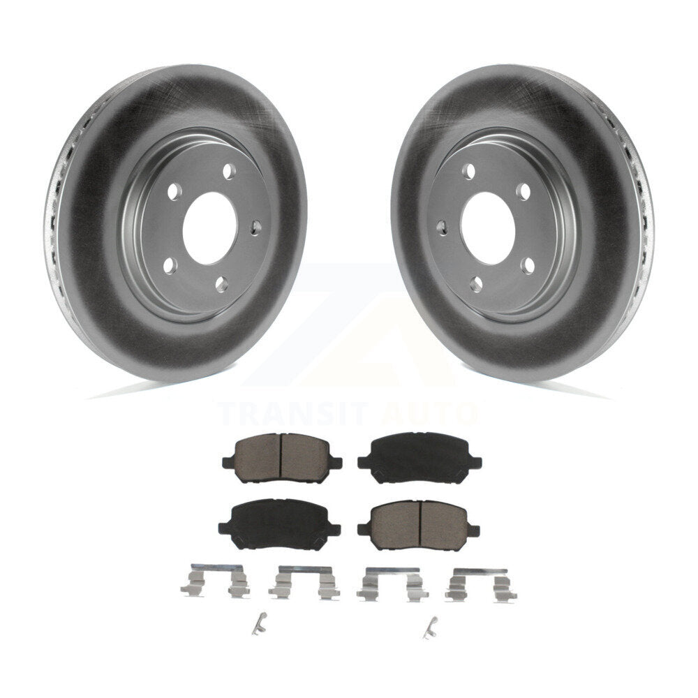 Front Coat Brake Rotor Ceramic Pad Kit For 2010 Pontiac G5 With Rear Disc Brakes