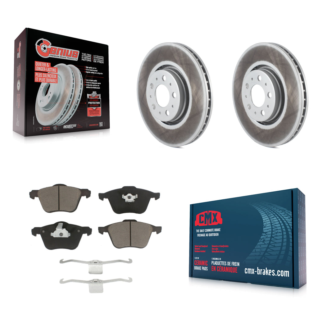 Front Coat Brake Rotors Ceramic Pad Kit For Volvo XC90 With 316mm Diameter Rotor