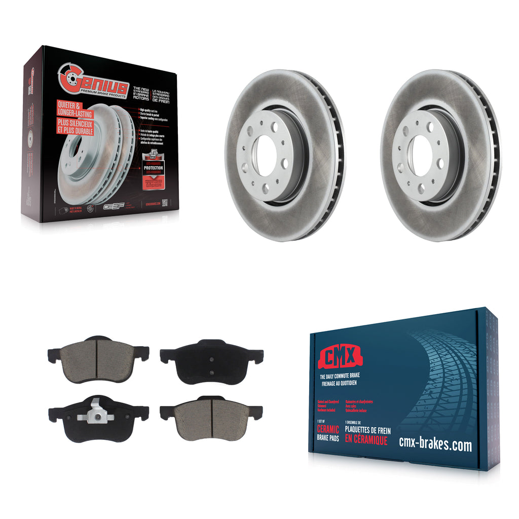 Front Coated Disc Brake Rotors And Ceramic Pads Kit For Volvo S60 V70 XC70 S80