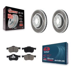 Front Coated Disc Brake Rotors And Ceramic Pads Kit For Volvo S60 V70 XC70 S80