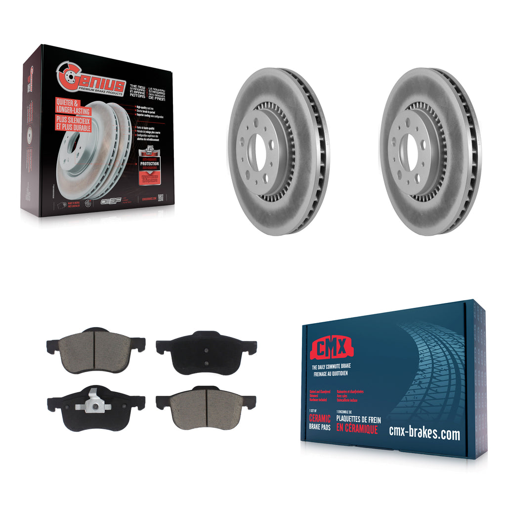 Front Coated Disc Brake Rotors And Ceramic Pads Kit For Volvo S60 V70 XC70 S80