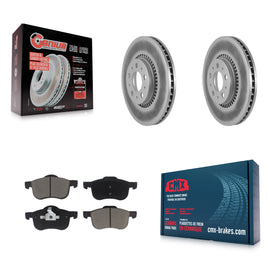 Front Coated Disc Brake Rotors And Ceramic Pads Kit For Volvo S60 V70 XC70 S80