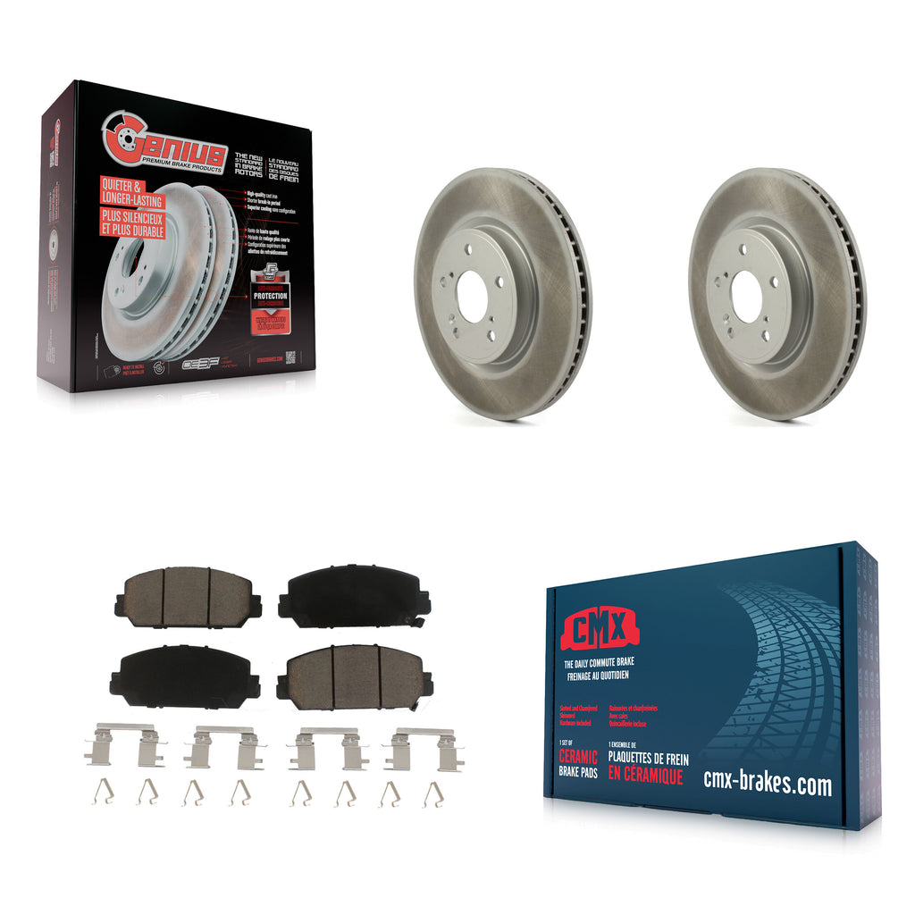 Front Coated Disc Brake Rotors And Ceramic Pads Kit For Honda CR-V