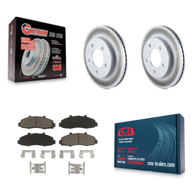Front Coated Disc Brake Rotors And Ceramic Pads Kit For Ford F-150 Heritage 4WD