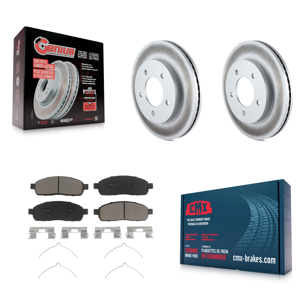 Front Coat Brake Rotor Ceramic Pad Kit For 2004 Ford F-150 4WD With 5 Lug Wheels