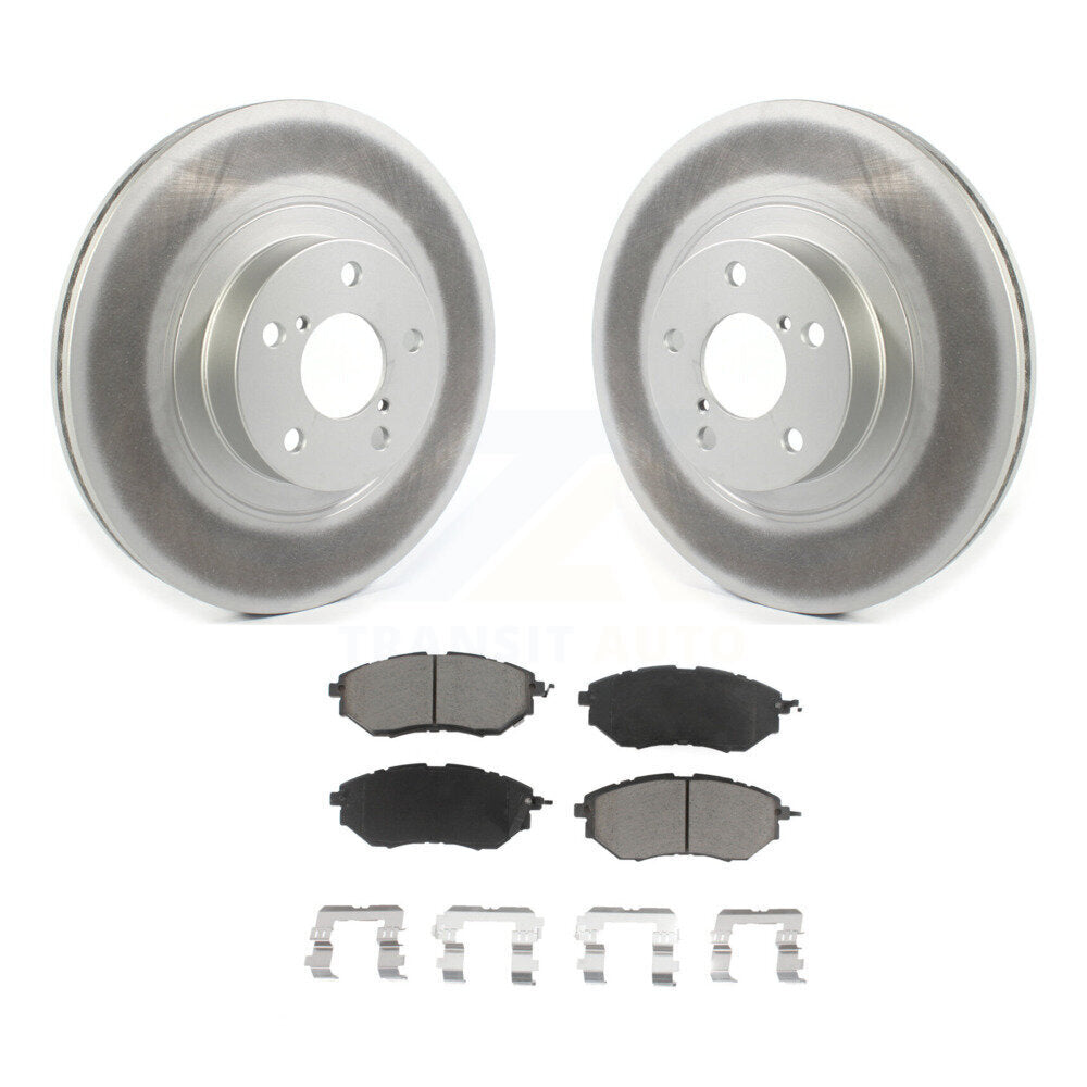 Front Coated Brake Rotors Ceramic Pad Kit For 2009 Subaru Legacy 3.0 R with 3.0L