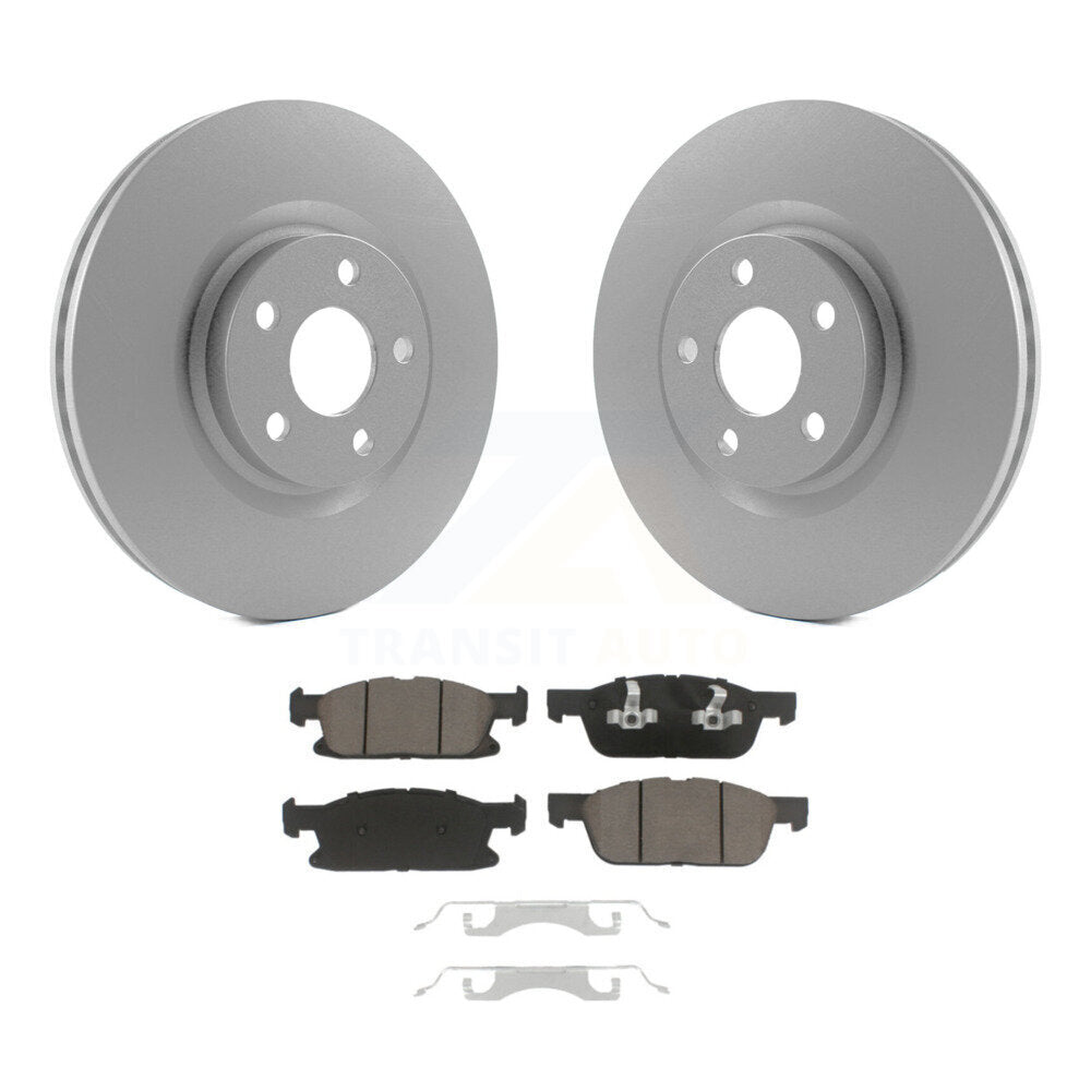 Front Coated Disc Brake Rotors And Ceramic Pads Kit For Ford Edge