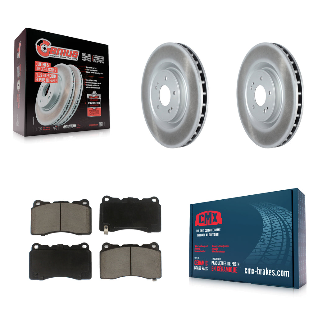 Front Coated Disc Brake Rotors And Ceramic Pads Kit For Mitsubishi Lancer